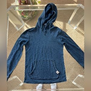 Blue waffle polo pullover hoodie S